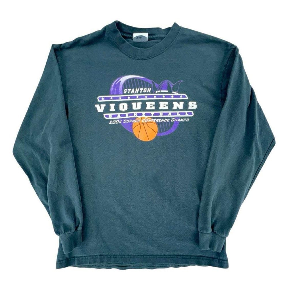Vintage Stanton Viqueens Basketball Long Sleeve Shirt 2004 Corner Conference